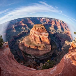 spherical photo of the grand canyon