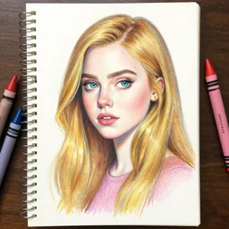 elle fanning crayion art
