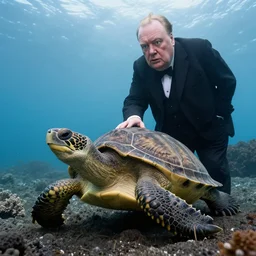 A  astonished high-res Winston Churchill discovers the first turtle ever in Galapagos, national geographic, BBC, XF IQ4, f/1.4, ISO 200, 1/160s, 8K, RAW, unedited