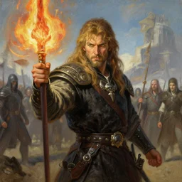 portrait of rand al'thor channeling the one power during the last battle. art by gaston bussiere.
