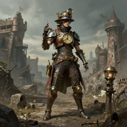 steampunk time travel in the style of wadim kashin