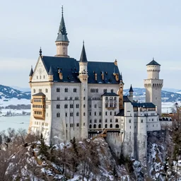 an ancient castle on a snowy mountain, high detail, high definition, photorealistic, 8k