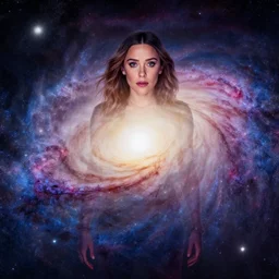 a galaxy in the shape of millie bobby brown