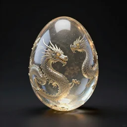a translucent dragon egg shining in the dark. symmetrical. octane render, 8 k