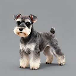 miniature schnauzer extremely detailed, sharp focus, wide view, full body shot, smooth, digital illustration, by, james jean, by rossdraws, frank franzzeta, sakimichan, jeremy lipking