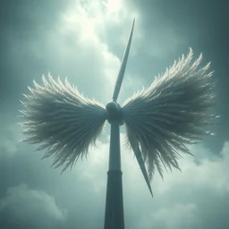 a futuristic wind turbine with the blades covered in small feathers, sci - fi, high detail, dramatic lighting, concept art by greg rutkowski and peter mohrbacher and ruan jia