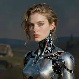 a portrait of a cyborg in a scenic environment by arkley howard