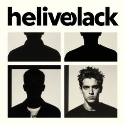 1 9 7 0 s pop art album cover style of 4 ad for the band helvetica black, inspired by assemblage, minimalism