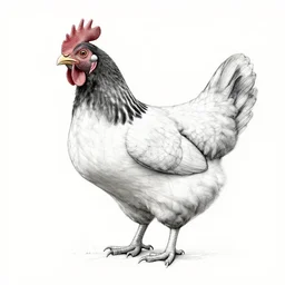 detailed fictional blueprint of a chicken