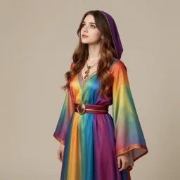studio portrait of neutral good rainbow colorful female cleric bard healer as absurdly beautiful, elegant, realistic young gravure idol looking up, an ultrafine hyperdetailed illustration by kim jung gi, irakli nadar, intricate linework, detailed faces, super sharp focus, bright colors, octopath traveler, unreal engine 5 highly rendered, global illumination, radiant light