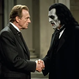 peter cushing shakes hands with count orlok