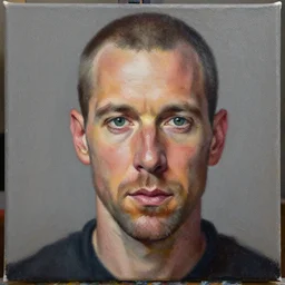 a hyper-detailed portrait of ANthony Stewart Head by Craig Mullins; oil on canvas; trending on artstation; 90mm; f/1.4