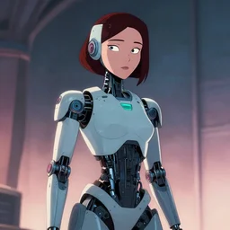female robot in style of Love, Death & Robots
