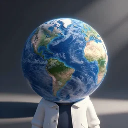 earth - chan in white jacket art, art station, cute