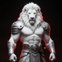 anthropomorphic male muscular albino white lion, wearing beautiful vikings armor, darkness aura red light, fantasy, dark, black and white high contrast portrait, character design by charlie bowater, ross tran, artgerm, and makoto shinkai, detailed, inked, western comic book art, 2 0 2 1 award winning film poster paintingy