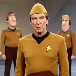 young william shatner as captain kirk Funny cartoonish by Gediminas Pranckevicius H 704 and mort drucker Tomasz Alen Kopera, masterpiece, trending on artstation