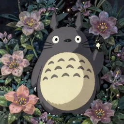 detailed spirit creature in the flowers at night made by studio ghibli, beautiful scene, detailed, high quality, high details, smooth, ghibli artstyle, 8 k, guy