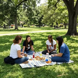 death and life having a picnic at the park