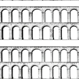 multilayer, balck and white, a seamless pattern of aqueducts