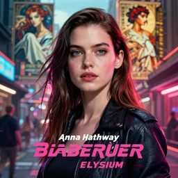 anna hathaway, hyperrealistic portrait, bladerunner street, art of elysium by jeremy mann and alphonse mucha, fantasy art, photo realistic, dynamic lighting, artstation, poster, volumetric lighting, very detailed face, 4 k, award winning, trending in artstation, cinematic lighting, studio quality