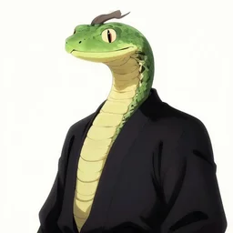 a snake man, kentaro miura art style