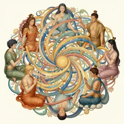 an expansive rendering of beautiful and complex interwoven spiritual qi connection between all beings by dan mumford, by jim fitzpatrick, by joe wilson, by jim burns, by victo ngai, by jacek yerka, featured on deviant art, trending on artstation