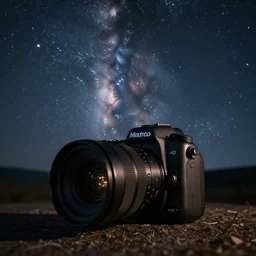 HD Dslr professional photograph of landscape and a sky full of stars