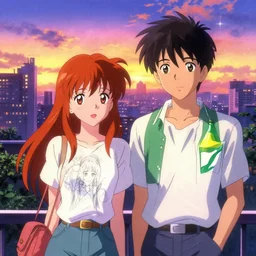 new york sunset, sprite, vaporwave nostalgia, directed by beat takeshi, visual novel cg, 8 0 s anime vibe, kimagure orange road, maison ikkoku, sketch by osamu tezuka, directed by makoto shinkai and beat takeshi
