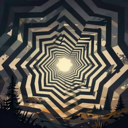 psychedelic optical illusion, vector art, illustration by greg rutkowski
