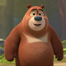 a cinematic film still of a bear character in the style of pixar animations, official promotional material