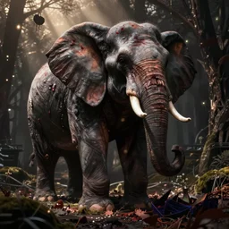 Elephant monster in style of silent Hill