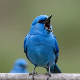 a blue twitter bird screaming at the top of it's lungs