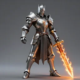 hell knight with a flaming sword, highly detailed, 4k, HDR, smooth, sharp focus, hyper realistic, high resolution