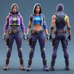 fortnite skin models cyberpunk style concept art skin model, 3d models