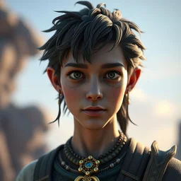 portrait of the character teen atreyu, from the movie the neverending story, unreal engine 5, cinema 4 d, detailed, artstation, octane render, dreamworks,, cinema 4 d, nvidia ray tracing, epic game graphics