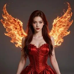 young vampire princess with burning wings 4 k high definition gorgeous dramatic lighting artstation trending path traced contrast light and dark cinematic breathtaking by john howe