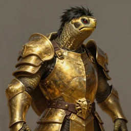 a detailed portrait of a turtle warrior dressed with a golden armor, by victo ngai and greg rutkowski, digital art, realistic painting, very detailed, fantasy, dnd, trending on artstation