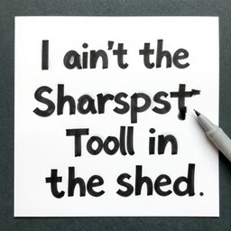 i ain't the sharpest tool in the shed, clipart, marker drawing