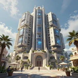 a highly detailed matte painting of a cyberpunk brutalist massive building in the middle of a beautiful greek plaza, viewed from below by artgerm, by wlop, by greg rutkowski, volumetric lighting, octane render, 4 k resolution, trending on artstation, masterpiece
