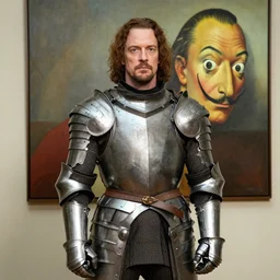 mark hamill wearing a suit of armor, salvador dali painting