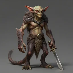 goblin trapper by beksinski, lanky humanoid, wielding an ornamented knife, full body concept, beksinski, ruan jia, edward hooper