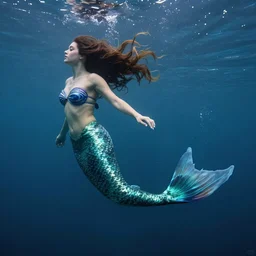 underwater mermaid, hyper detailed, digital art, cinematic lighting, studio quality, smooth render, unreal engine 5, octane rendered, art style by klimt and nixeu and ian sprigger and wlop and krenz cushart.