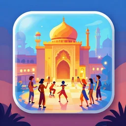 bazaar zouk oriantal vector sky shine place mosquet painting stylized cutout digital illustration video game icon global illumination ray tracing in borderlands by victo ngai, andreas rocha, john harris and feng zhu and loish and laurie greasley