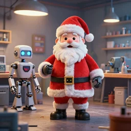 santa's robot workshop, by jim burns and peter elson, trending on artstation, octane render