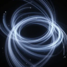 swirling light streaks and ornate flowing light streams and smooth particle effects, unreal engine