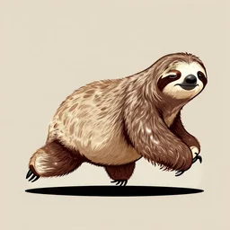 high - end illustration of a running sloth, featured on threadless