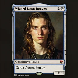 wizard keanu reeves depicted on a magic the gathering card