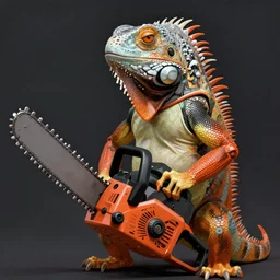 a portrait of an anthropomorphic iguana holding a chainsaw, cyberpunk!, fantasy, elegant, digital painting, artstation, concept art, matte, sharp focus, illustration, art by josan gonzalez