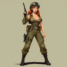 a WW3 soldier drawn by Shadbase, pin-up