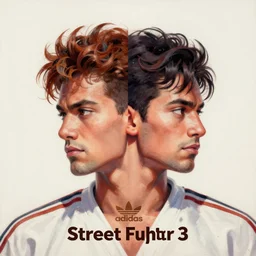 Street Fighter 3 profile picture by Sachin Teng, asymmetrical, Organic Painting ,  adidas, Impressive, Award Winning, Warm, Good Vibes, Positive, geometric shapes, hard edges, energetic, intricate background, graffiti, street art:2 by Sachin Teng:4
